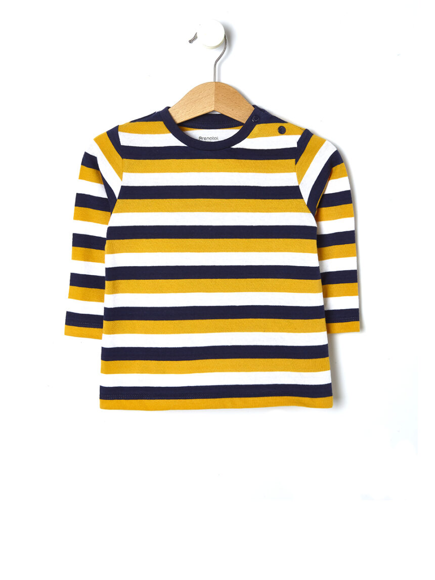 βρεφική μπλούζα ριγέ μπλε/κίτρινη για αγόρι - Prénatal