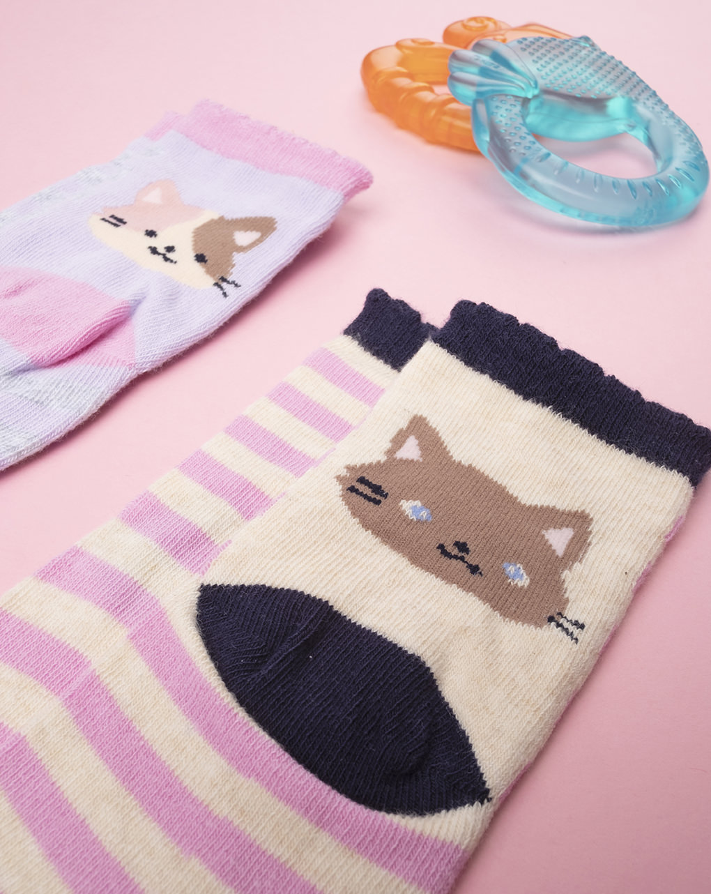 βρεφικές κάλτσες με γατάκια πακέτο x4 για κορίτσι - Prénatal