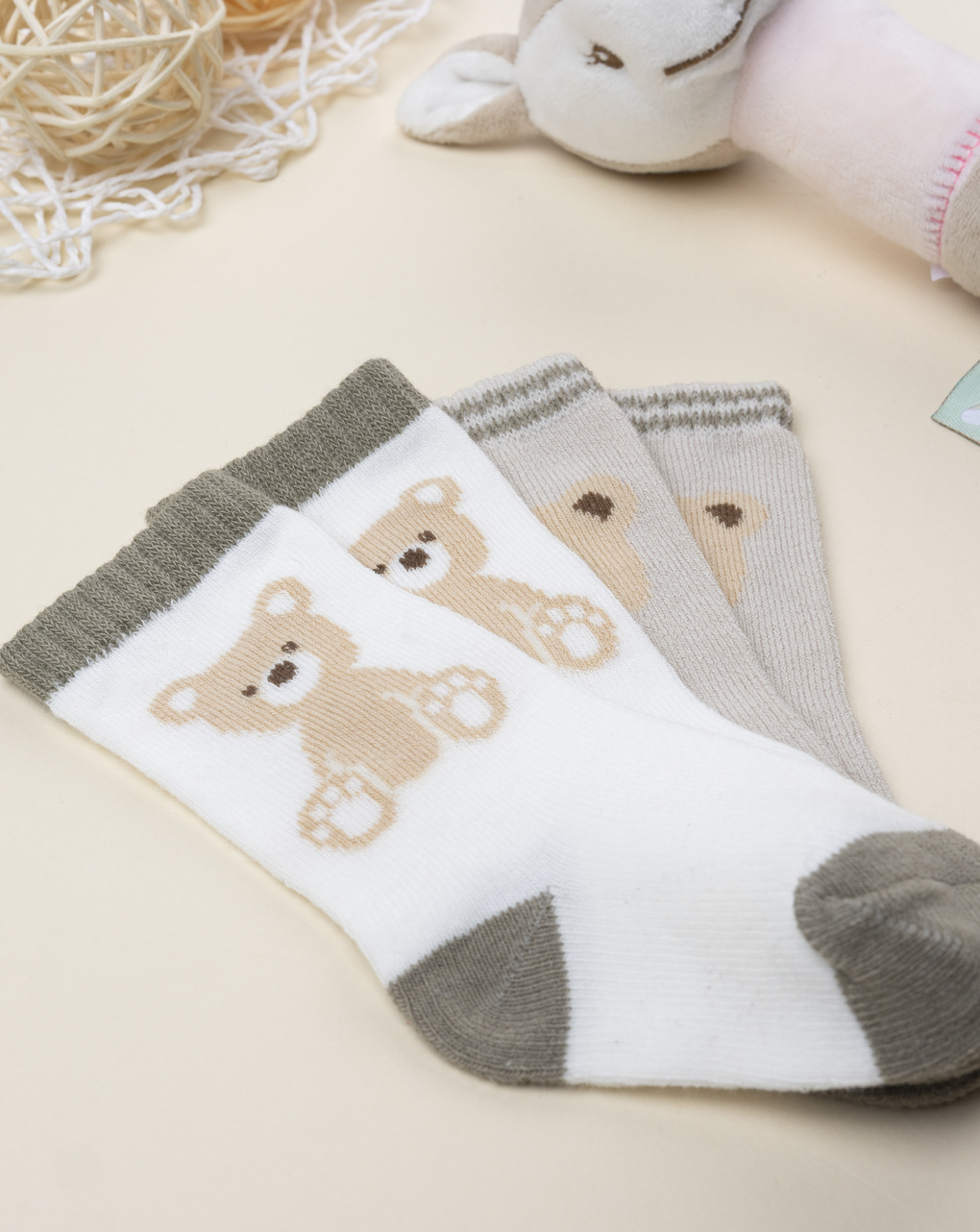 βρεφικά καλτσάκια με αρκουδάκια πακέτο x2 για αγόρι - Prénatal