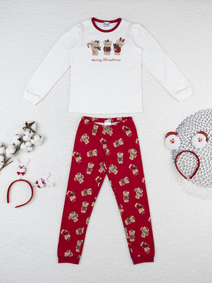 παιδική χριστουγεννιάτικη πιτζάμα teddies για κορίτσι - Prénatal