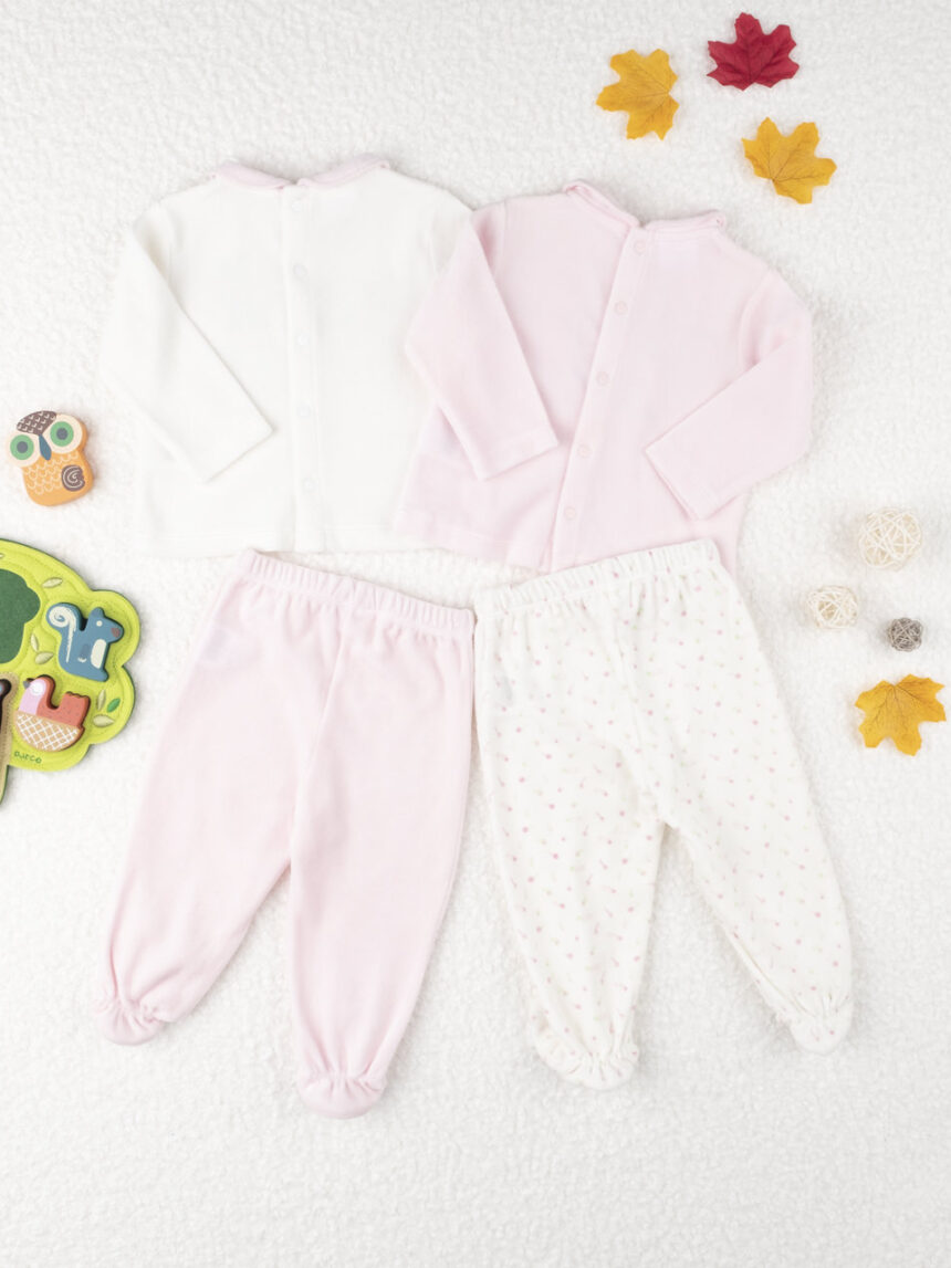 βρεφικά σετάκια σενίλ πακέτο x2 home για κορίτσι - Prénatal