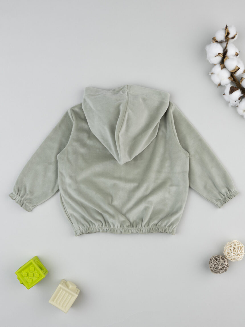 βρεφική ζακέτα σενίλ λαδί like για κορίτσι - Prénatal