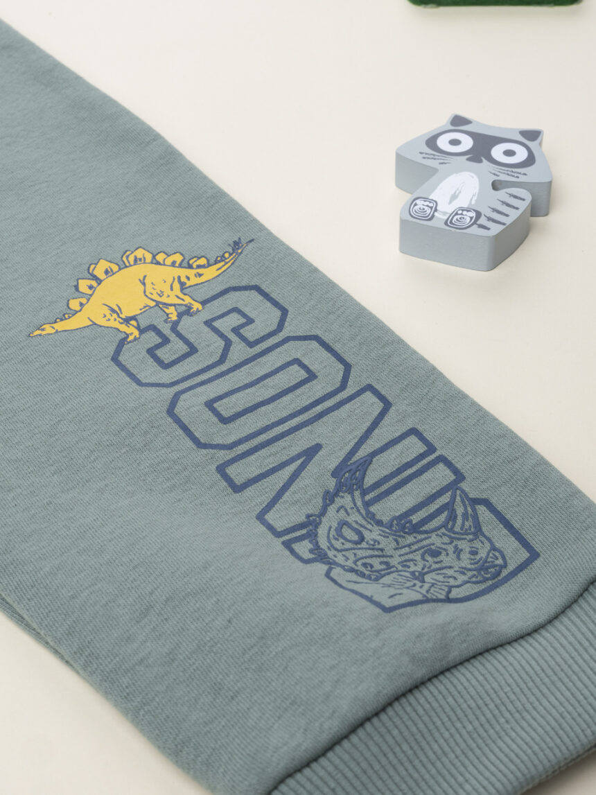 παιδικό παντελόνι φούτερ λαδί dinos για αγόρι - Prénatal