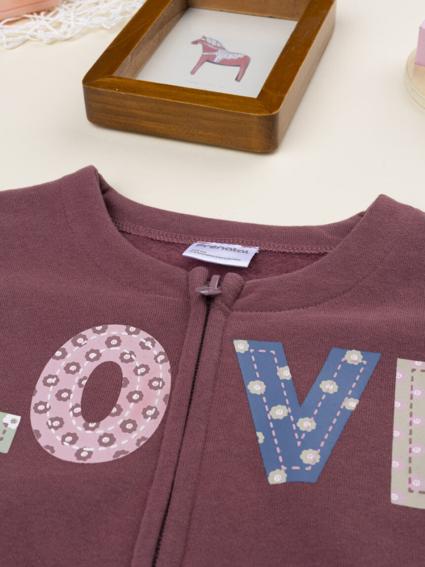 παιδική ζακέτα φούτερ σάπιο μήλο love για κορίτσι - Prénatal