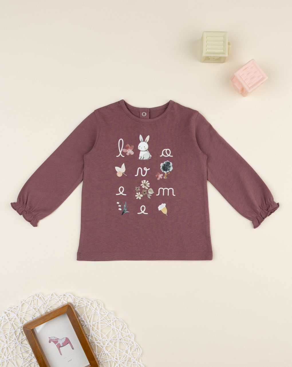 βρεφική μπλούζα σάπιο μήλο wood για κορίτσι