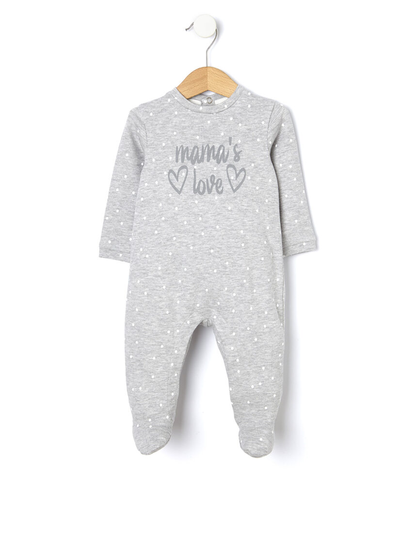 βρεφικό φορμάκι γκρι mama's love για κορίτσι - Prénatal