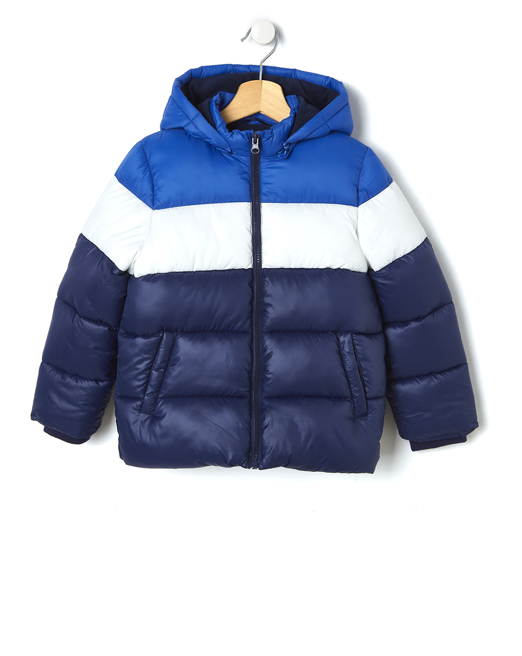 παιδικό μπουφάν puffer ριγέ μπλε για αγόρι