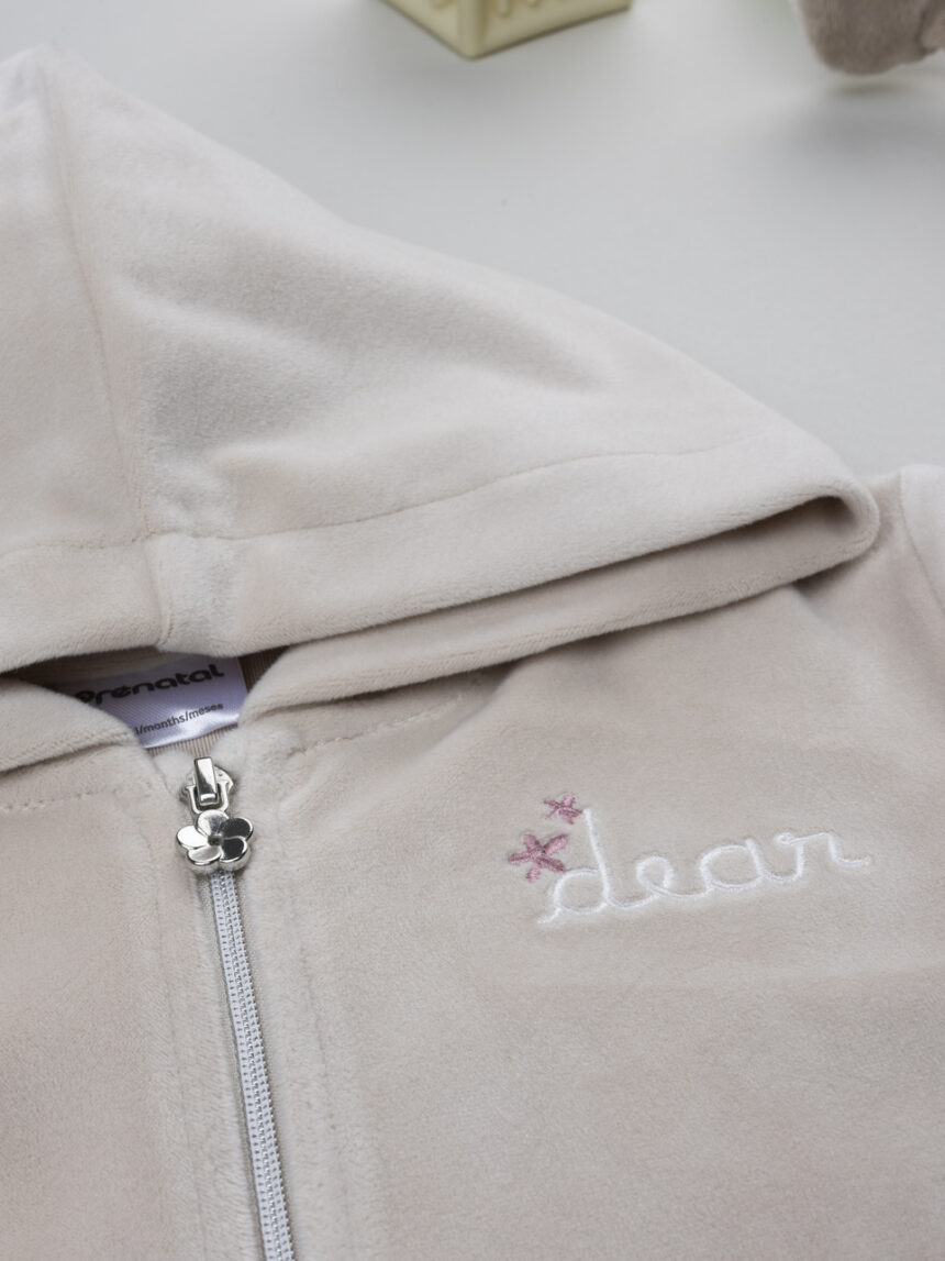 βρεφική ζακέτα σενίλ μπεζ dear για κορίτσι - Prénatal