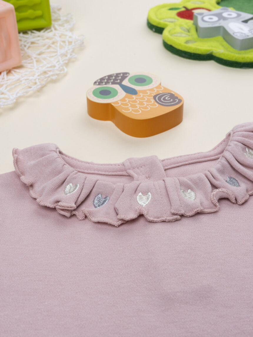 βρεφική μπλούζα ροζ με βολάν για κορίτσι - Prénatal