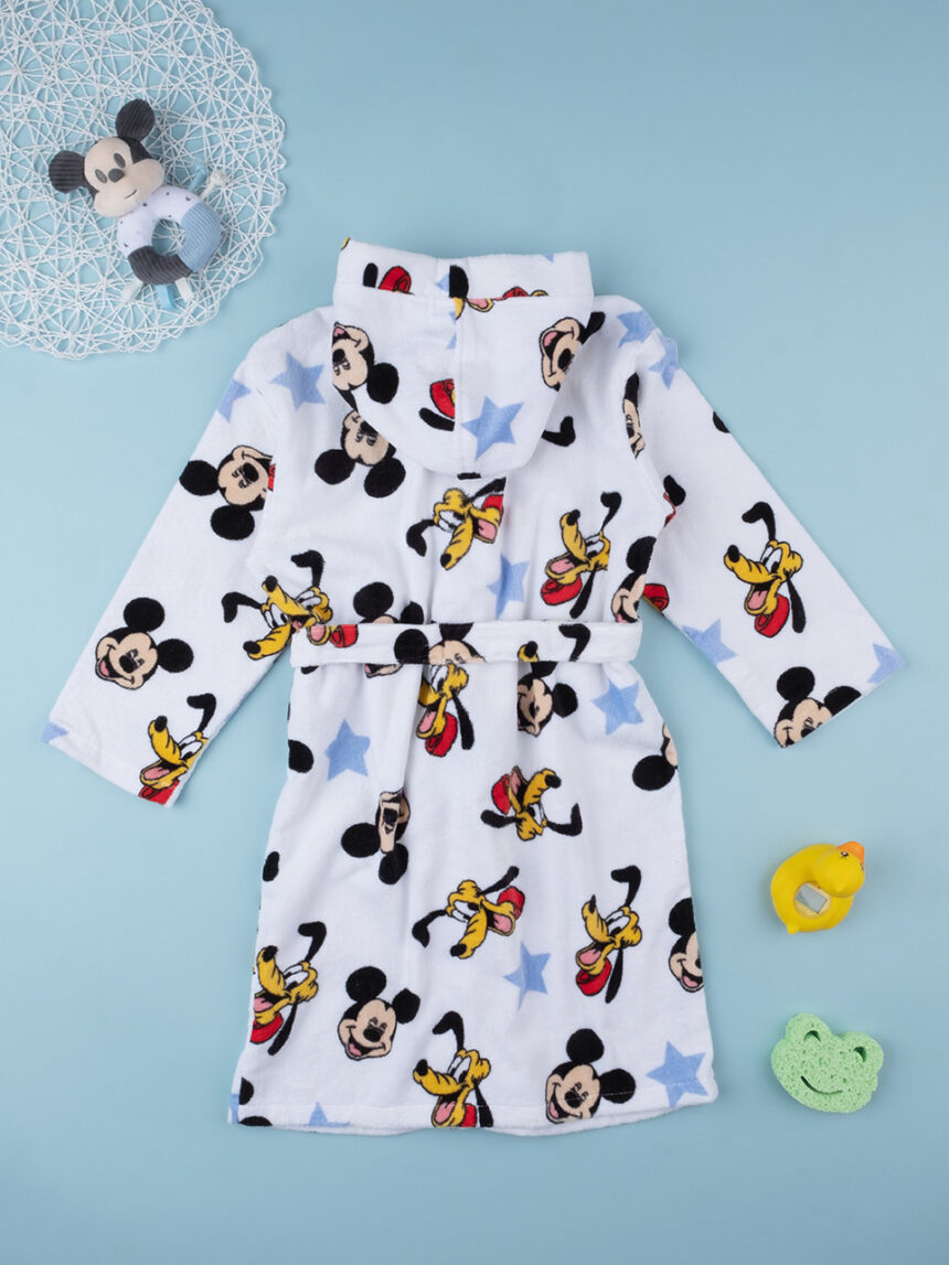 παιδικό μπουρνούζι σενίλ λευκό mickey για αγόρι - Prénatal