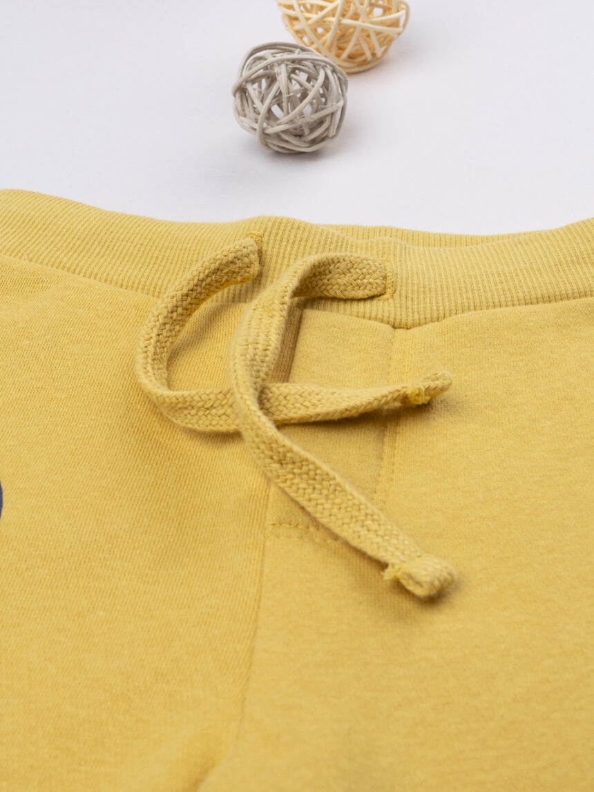 βρεφικό παντελόνι φόρμας κίτρινο με δεινόσαυρο για αγόρι - Prénatal