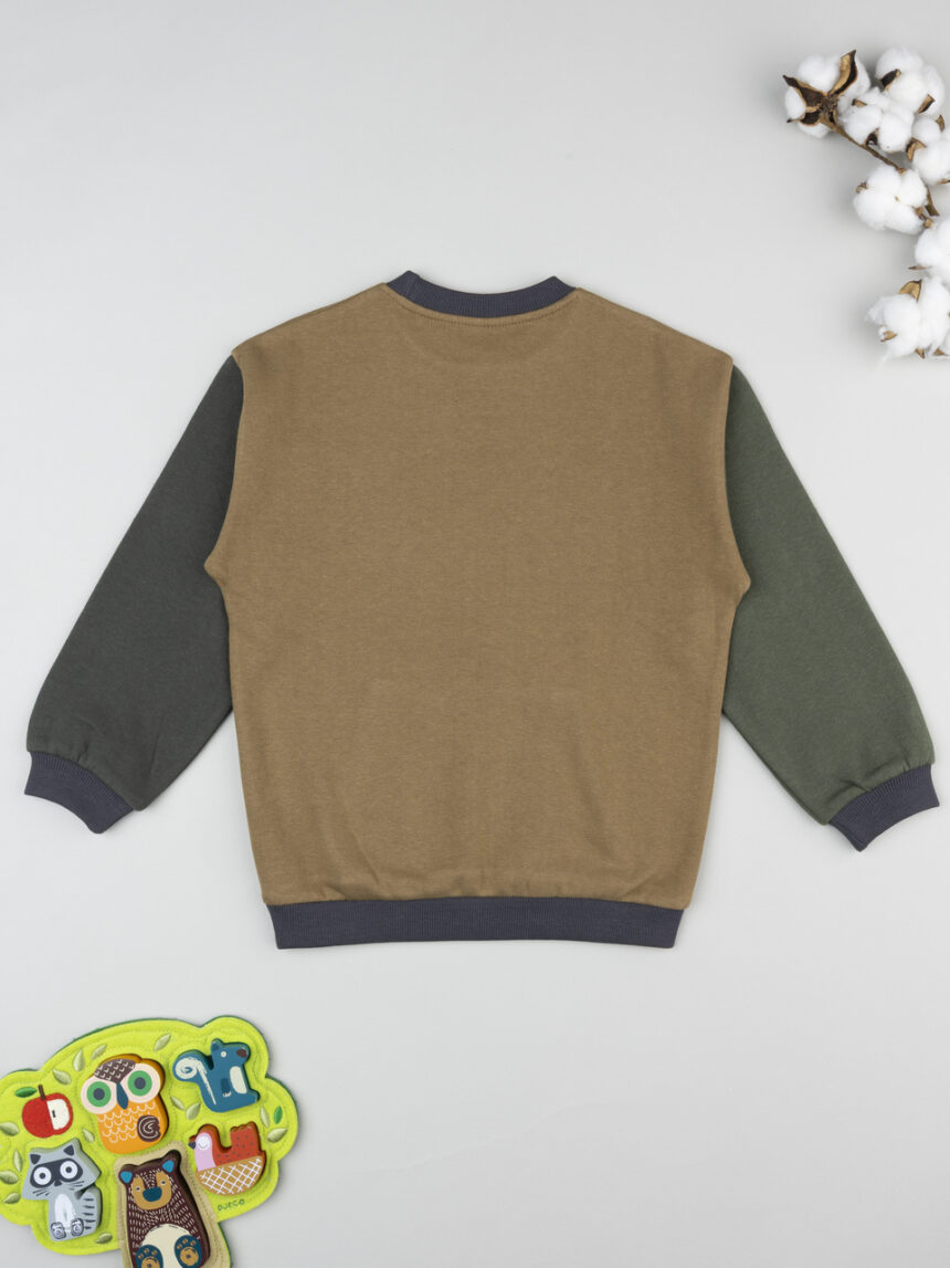 παιδική μπλούζα φούτερ καφέ stay wild για αγόρι - Prénatal