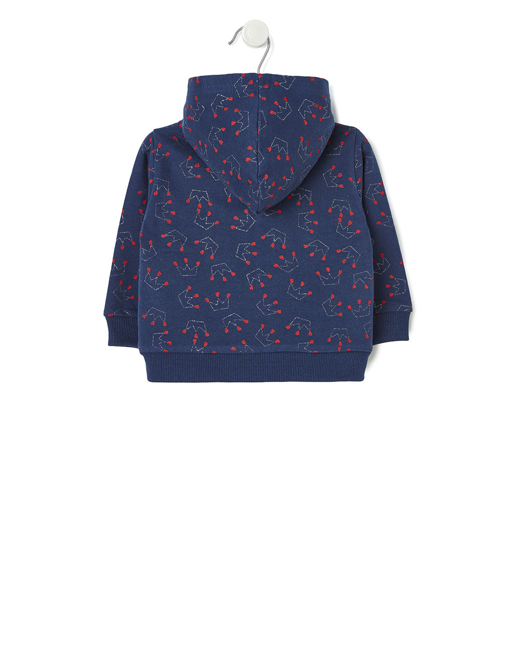 βρεφική ζακέτα φούτερ μπλε με στέμματα για κορίτσι - Prénatal