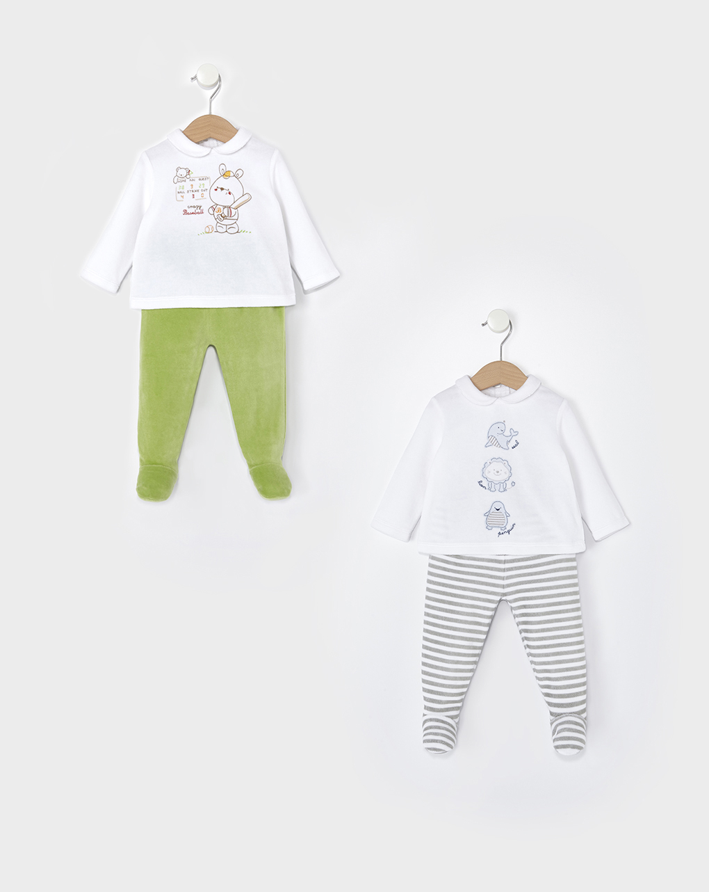 βρεφικά σετ σενίλ πακέτο x2 με ζωάκια unisex