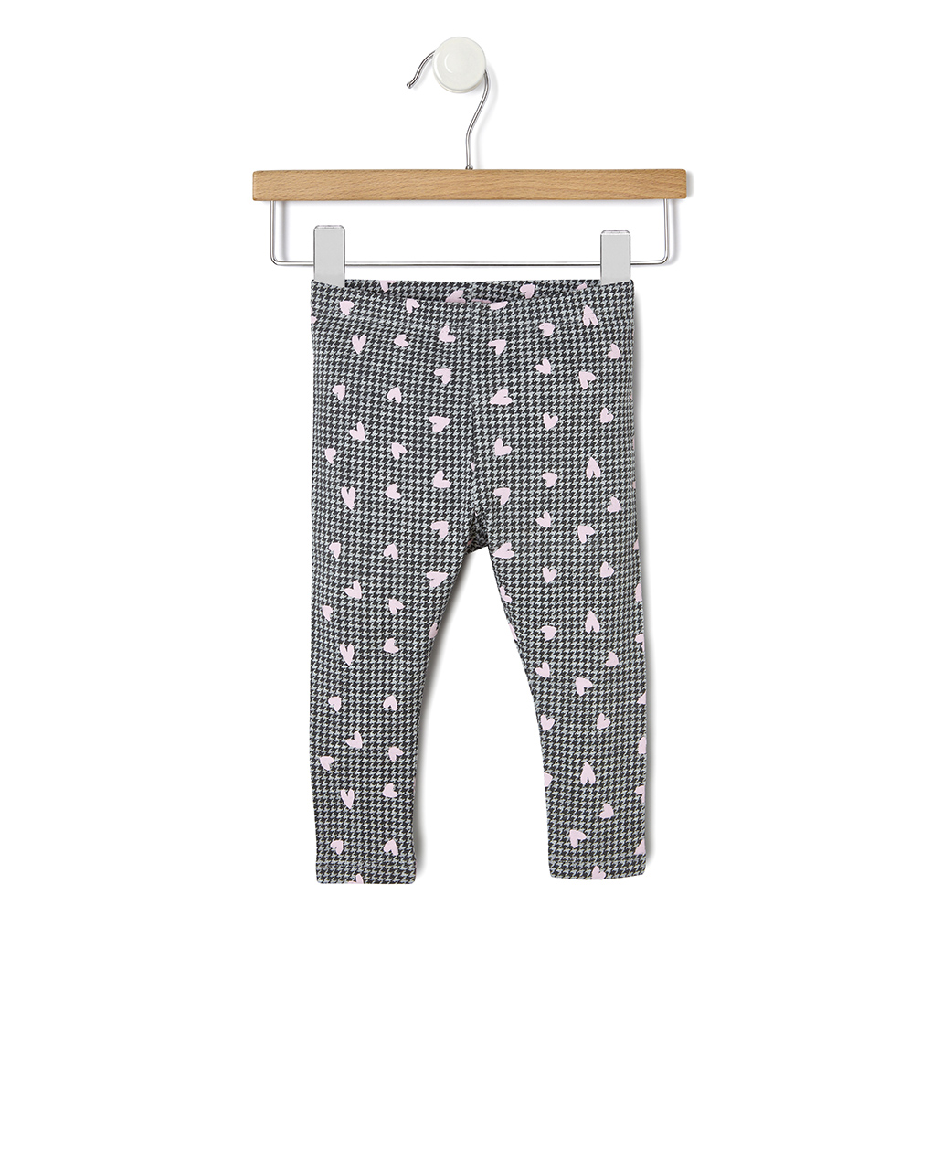 βρεφικό κολάν pied de poule με καρδούλες για κορίτσι