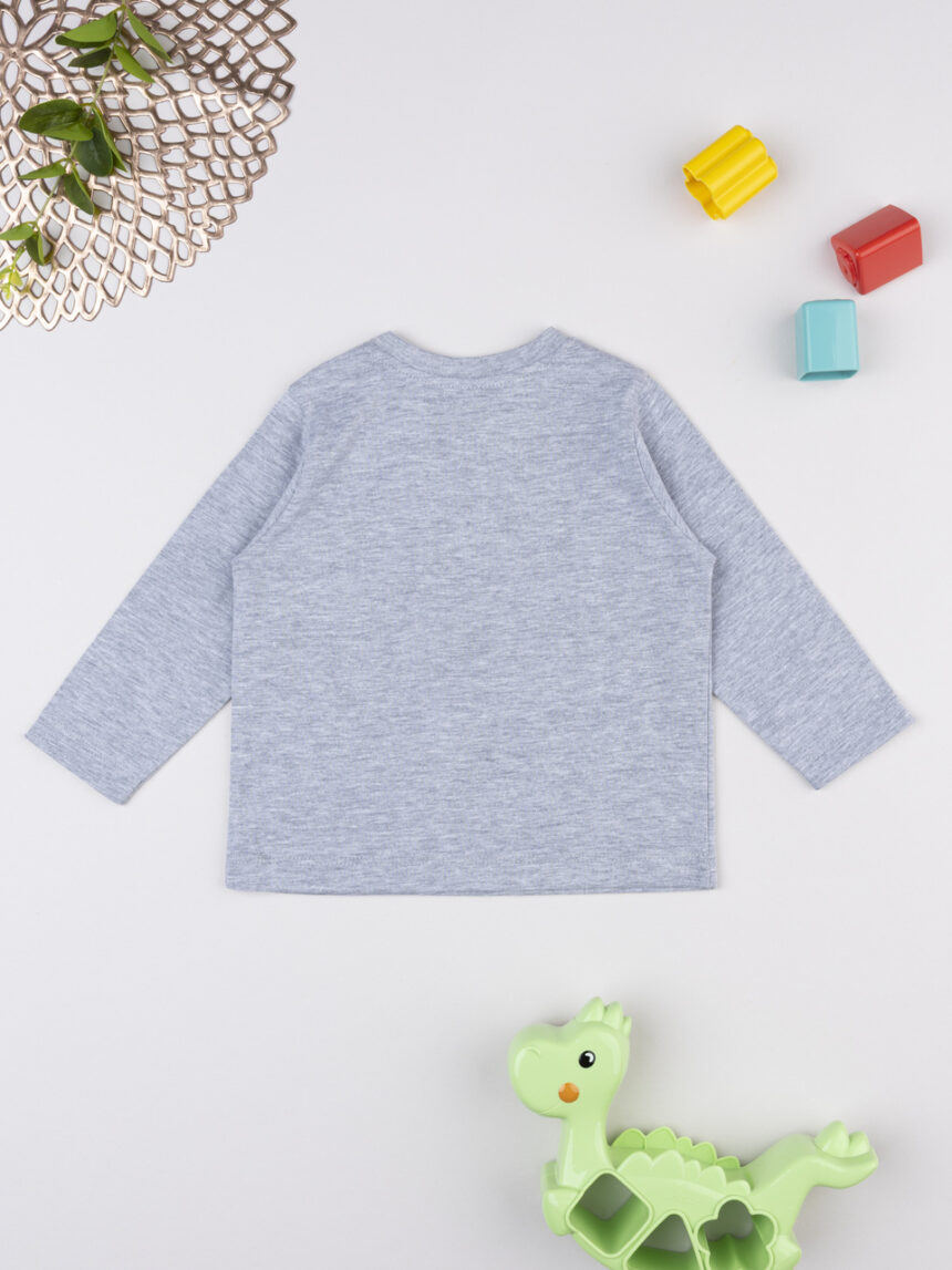 βρεφική μπλούζα γκρι με δεινόσαυρους για αγόρι - Prénatal
