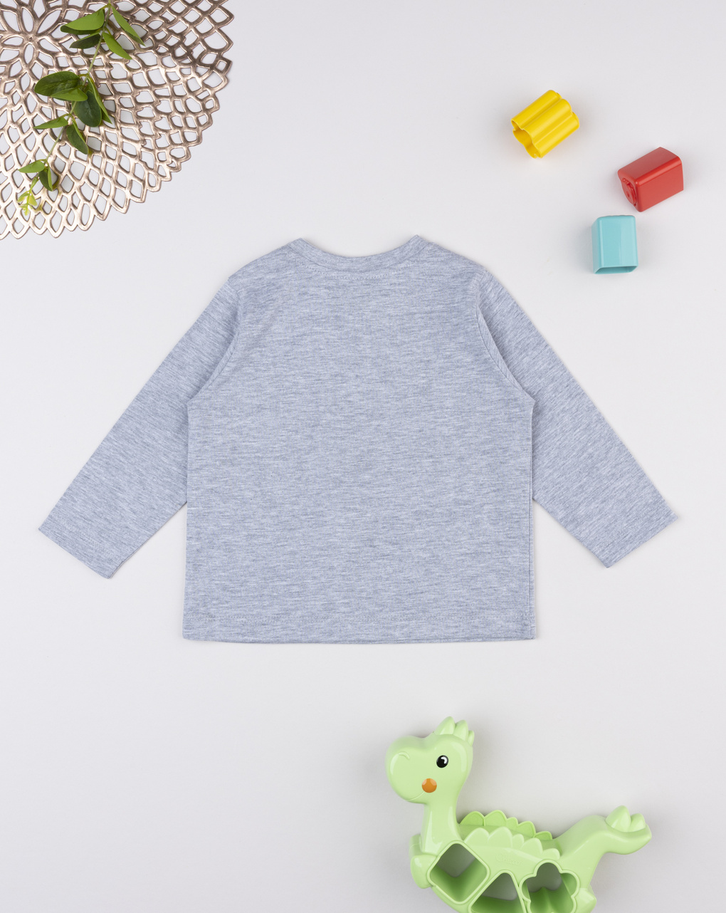 βρεφική μπλούζα γκρι με δεινόσαυρους για αγόρι - Prénatal