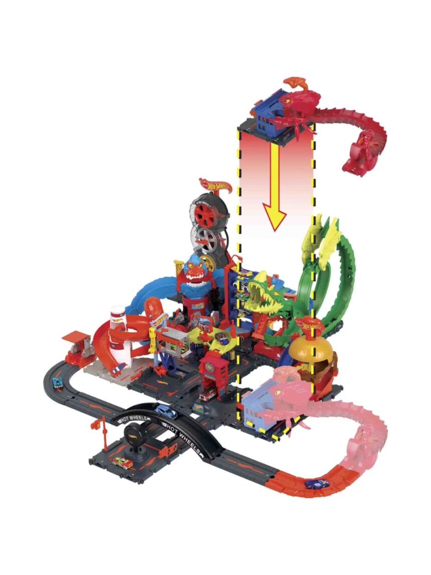 Mattel hot wheels πίστες city με θηρία hdr29 (σχέδια) - Hot wheels