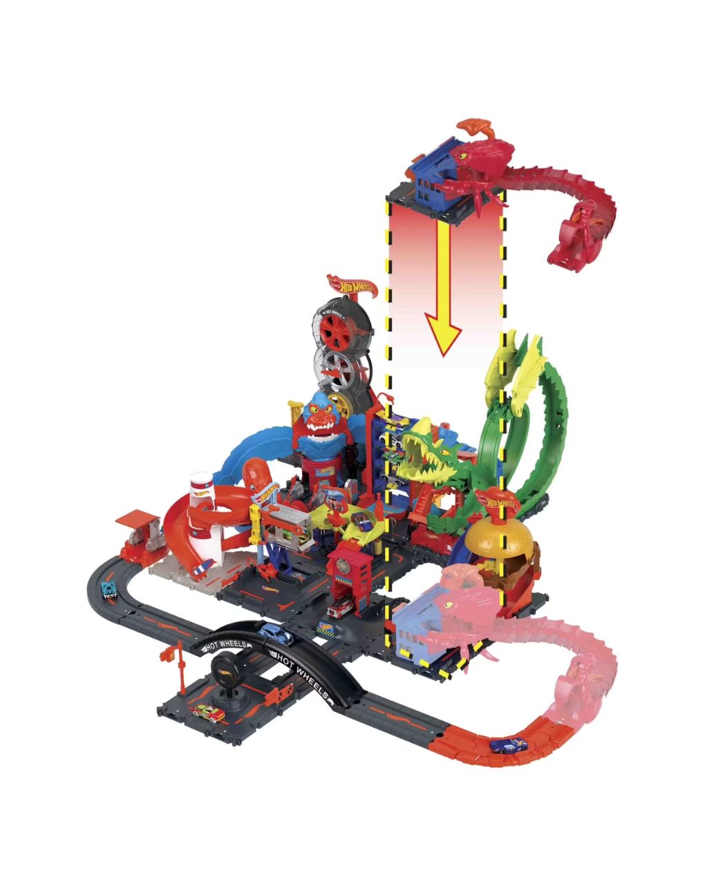 Mattel hot wheels πίστες city με θηρία hdr29 (σχέδια) - Hot wheels