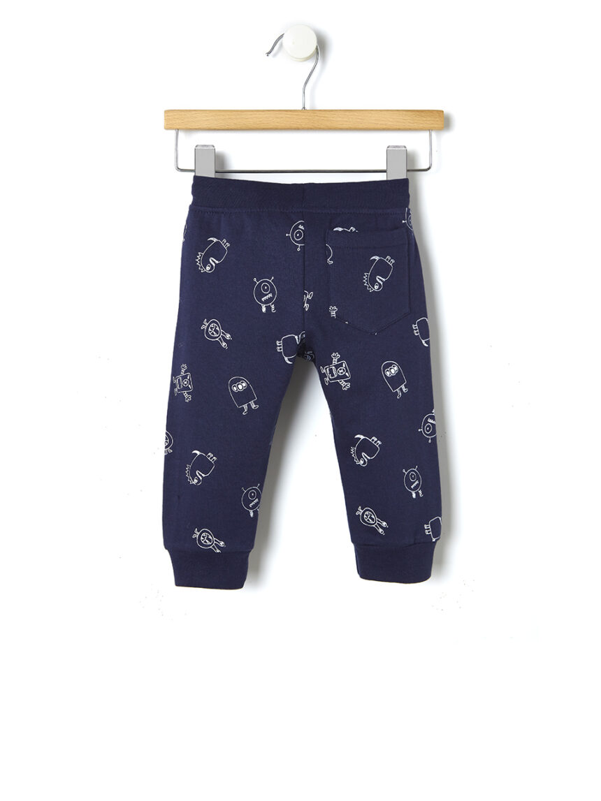 βρεφικό παντελόνι φούτερ μπλε με ρομπότ για αγόρι - Prénatal