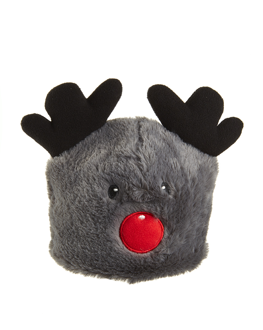 βρεφικό χριστουγεννιάτικο σκουφάκι γκρι με τάρανδο unisex