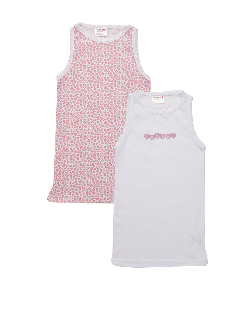 παιδικά φανελάκια με καρδούλες πακέτο x2 για κορίτσι