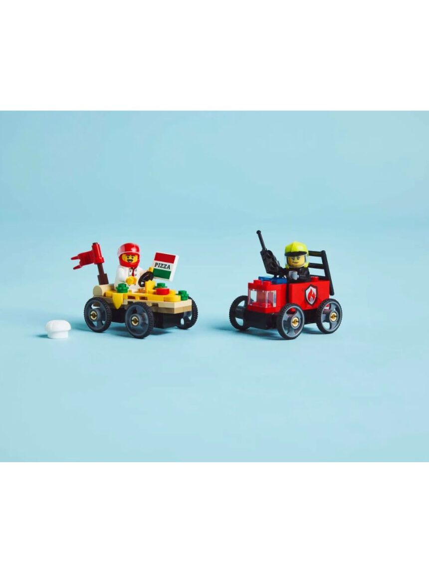 Lego city pizza vs. fire truck race car 60458 - Lego