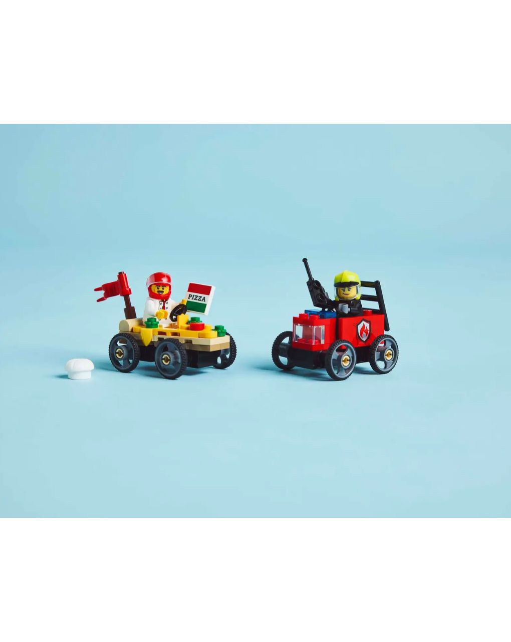 Lego city pizza vs. fire truck race car 60458 - Lego