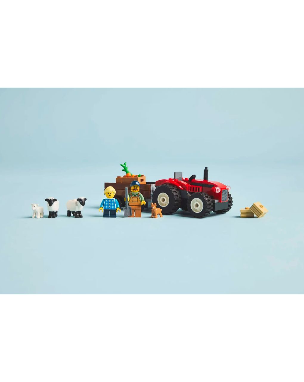 Lego city red farm tractor with trailer & sheep 60461 - Lego