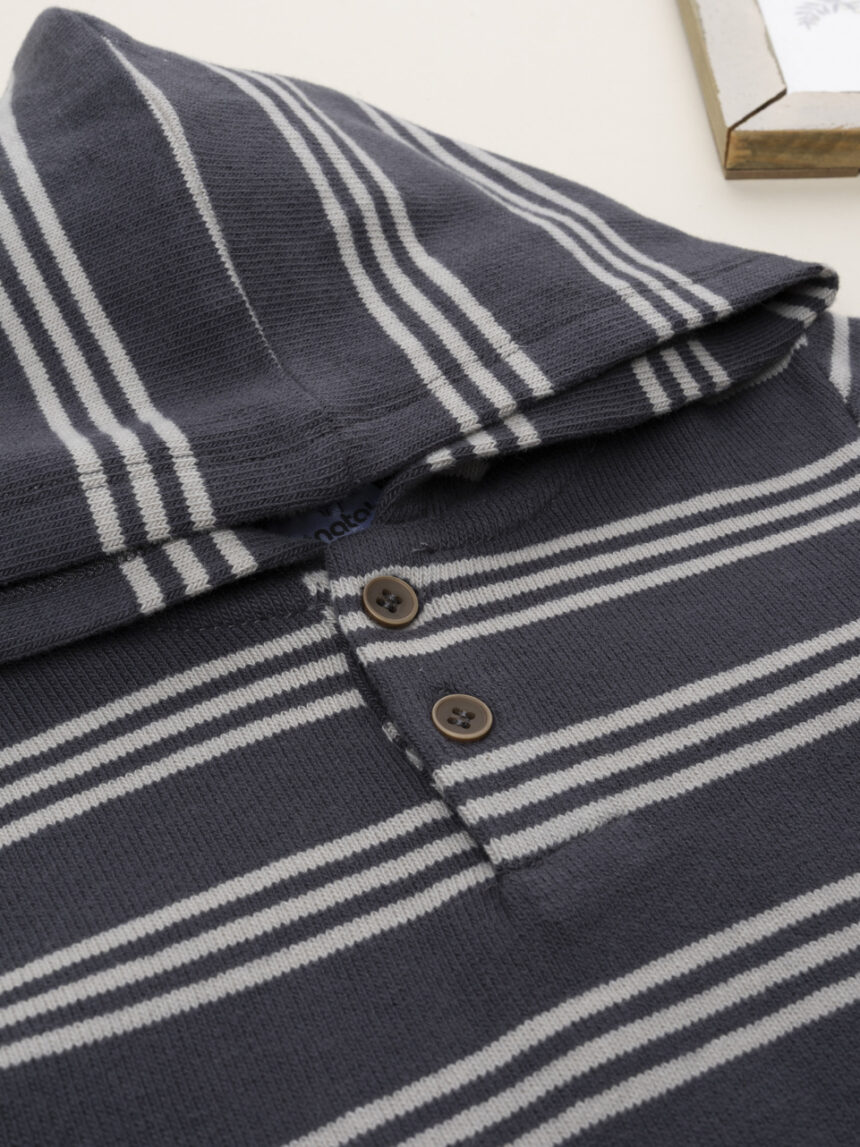 βρεφική μπλούζα γκρι ριγέ για αγόρι - Prénatal