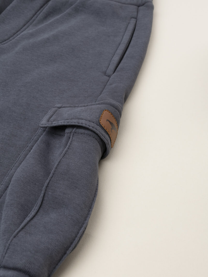 παιδικό παντελόνι φόρμας cargo ανθρακί dino για αγόρι - Prénatal