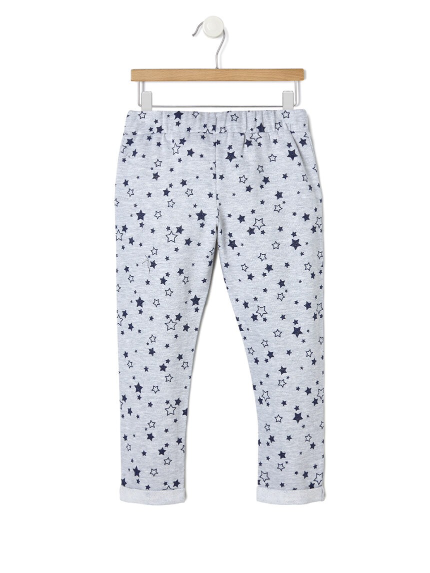 παιδικό παντελόνι φούτερ γκρι με αστεράκια για κορίτσι - Prénatal