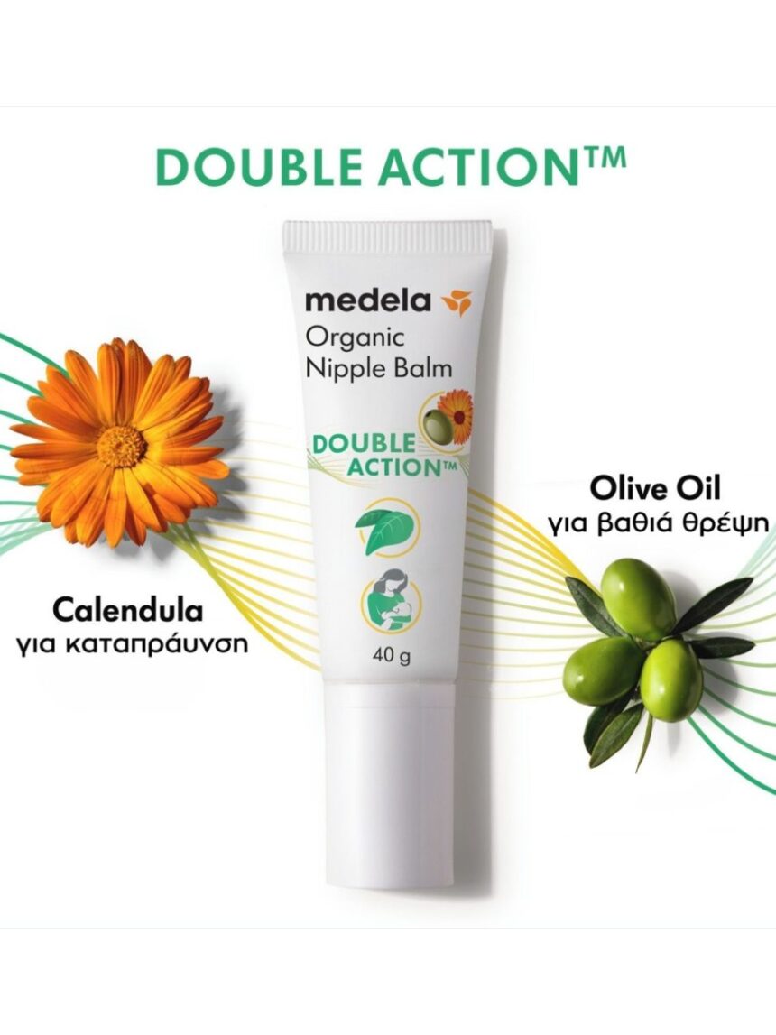 Medela σετ κρέμα βιολογική (βάλσαμο) θηλών 40gr και λάδι βιολογικό για μασάζ στήθους 50ml vegan - Medela