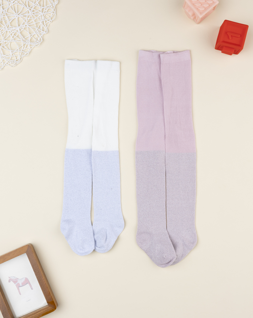 βρεφικά καλσόν πακέτο x2 με lurex για κορίτσι