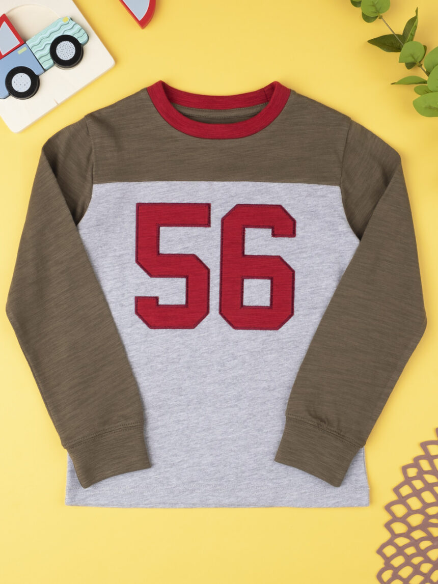 παιδική μπλούζα χακί/γκρι 56 για αγόρι - Prénatal