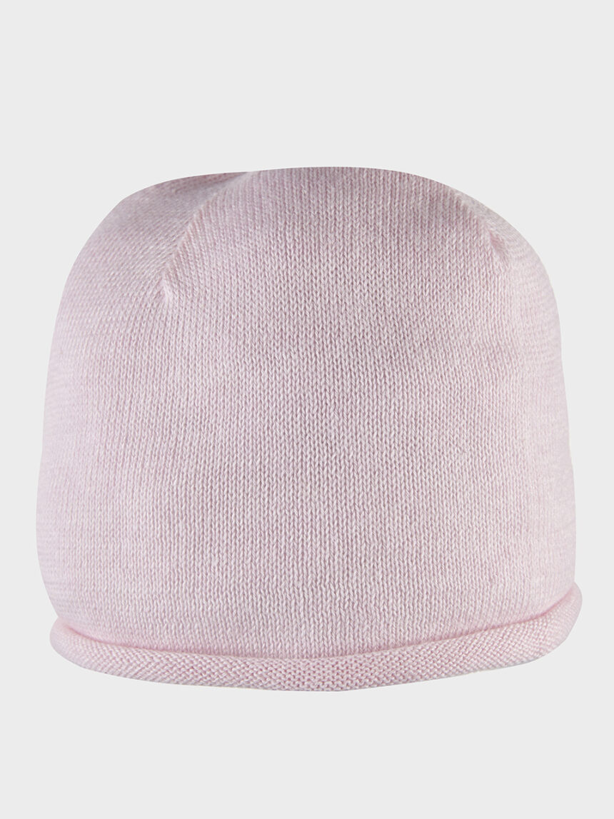 βρεφικό σκουφάκι μάλλινο ροζ για κορίτσι - Prénatal