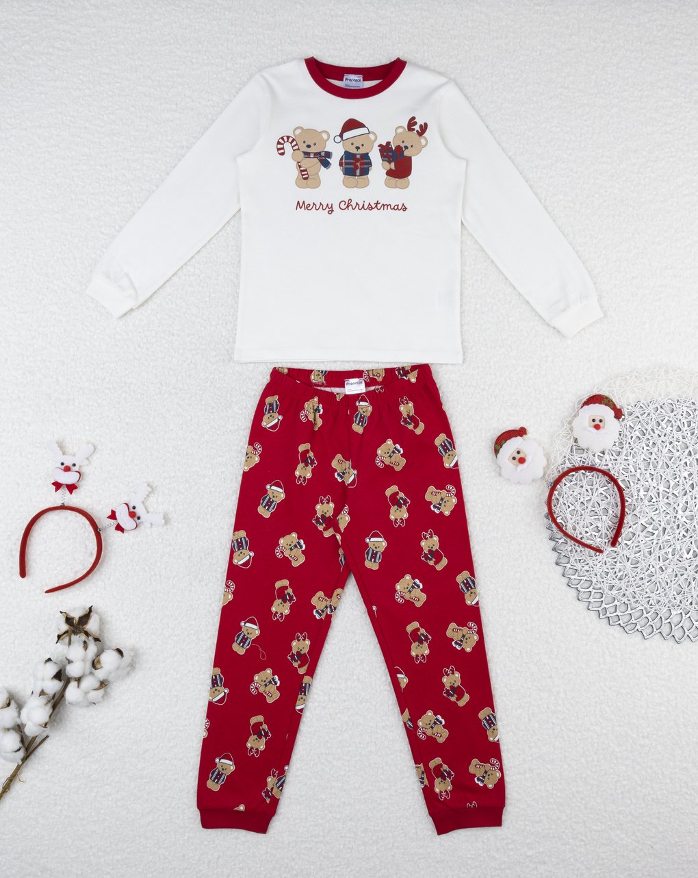 παιδική χριστουγεννιάτικη πιτζάμα teddies για αγόρι