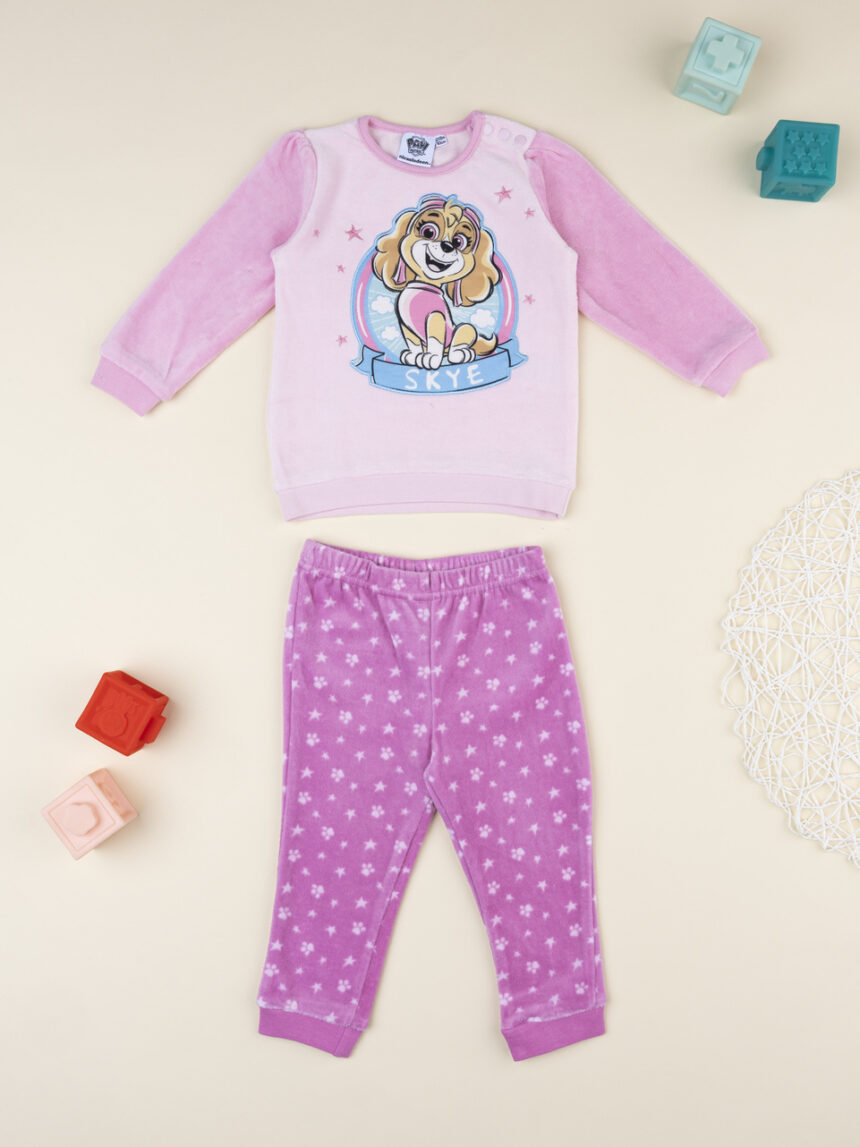 βρεφική πιτζάμα σενίλ ροζ/φούξια skye για κορίτσι - Prénatal