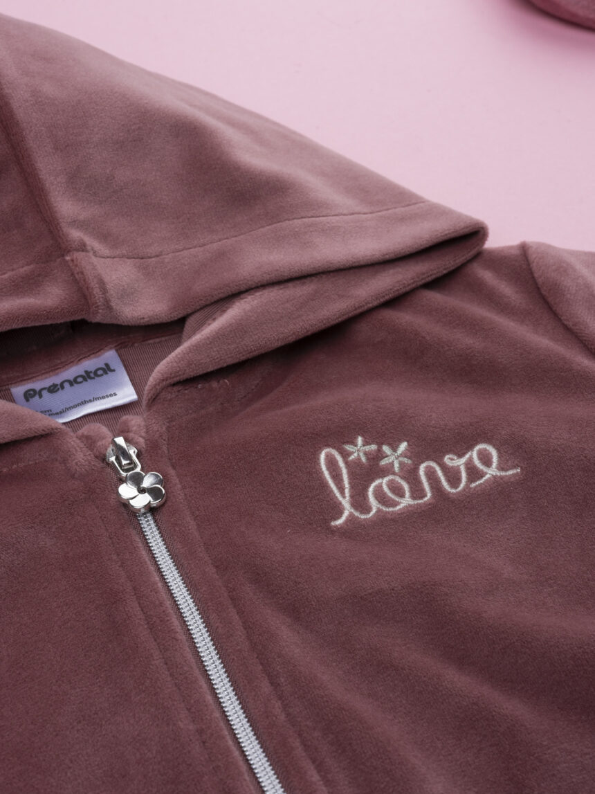 βρεφική ζακέτα σενίλ σάπιο μήλο love για κορίτσι - Prénatal