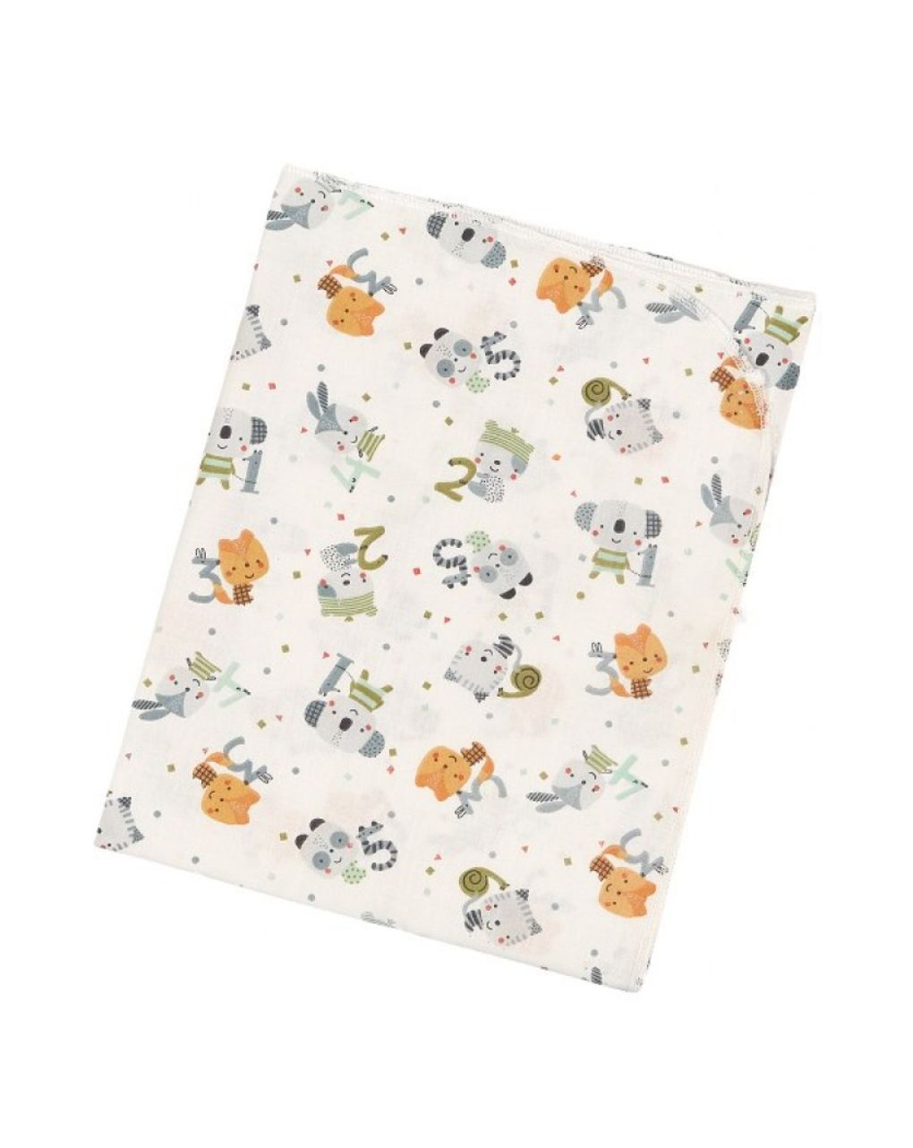 ο κόσμος του μωρού πάνα σεντονόπανου 80×80 cm numbers green 30086