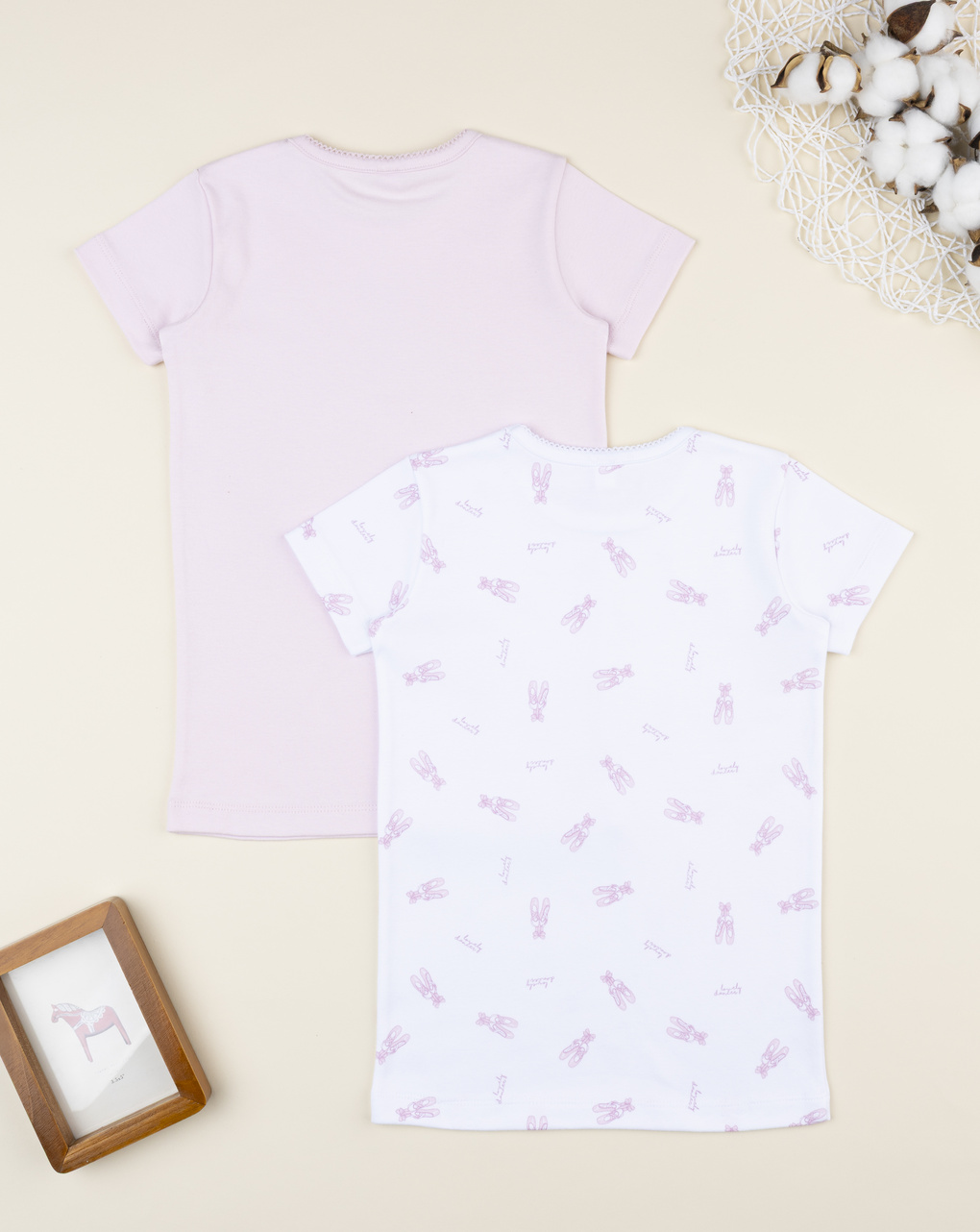 παιδικά φανελάκια λευκό/ροζ lovely dance για κορίτσι - Prénatal