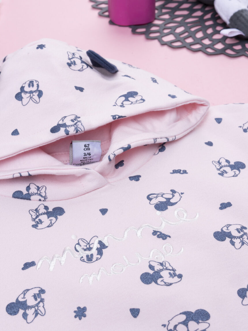 βρεφική μπλούζα φούτερ ροζ minnie για κορίτσι - Prénatal