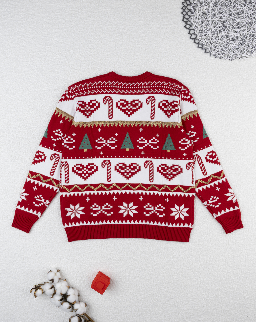 χριστουγεννιάτικο πουλόβερ κόκκινο/λευκό candy cane για τη μαμά - Prénatal