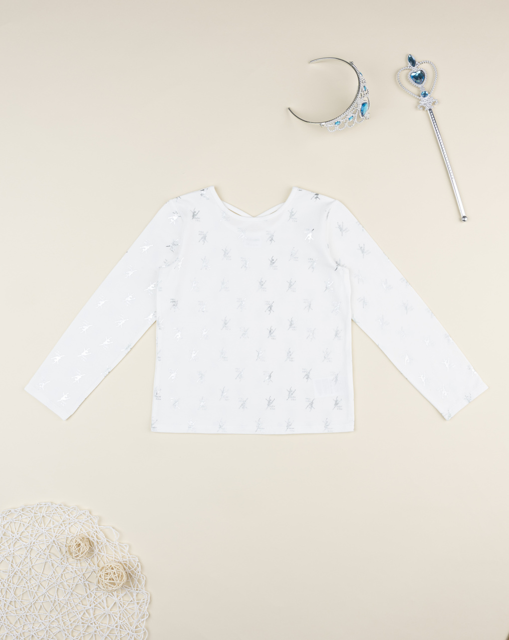 παιδική μπλούζα λευκή με μπαλερίνες για κορίτσι