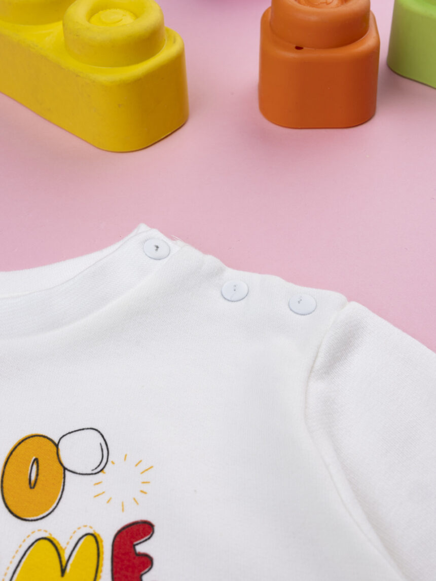 βρεφική πιτζάμα λευκή/πορτοκαλί bing για αγόρι - Prénatal