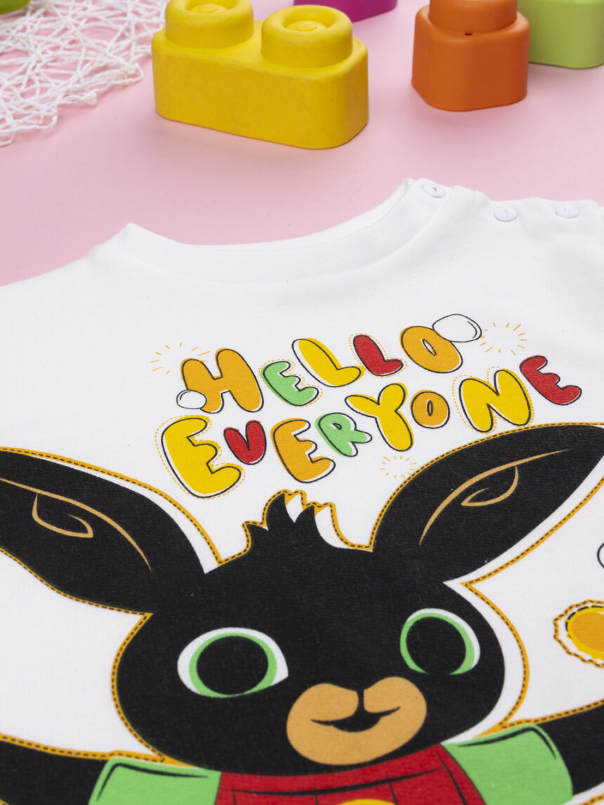 βρεφική πιτζάμα λευκή/πορτοκαλί bing για αγόρι - Prénatal