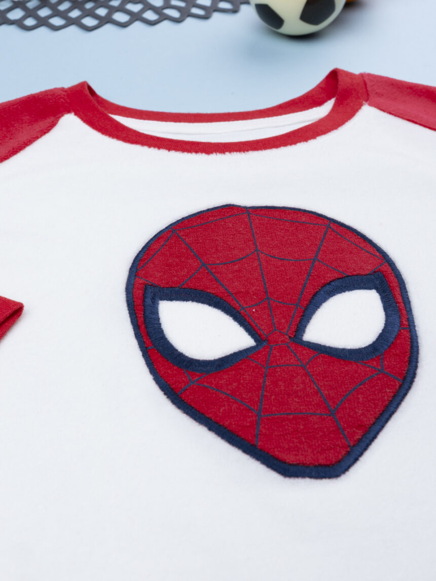 παιδική πιτζάμα σενίλ λευκή/κόκκινη spiderman για αγόρι - Prénatal