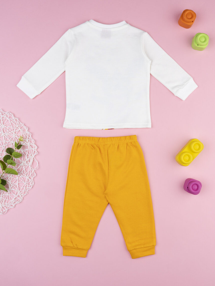 βρεφική πιτζάμα λευκή/πορτοκαλί bing για αγόρι - Prénatal