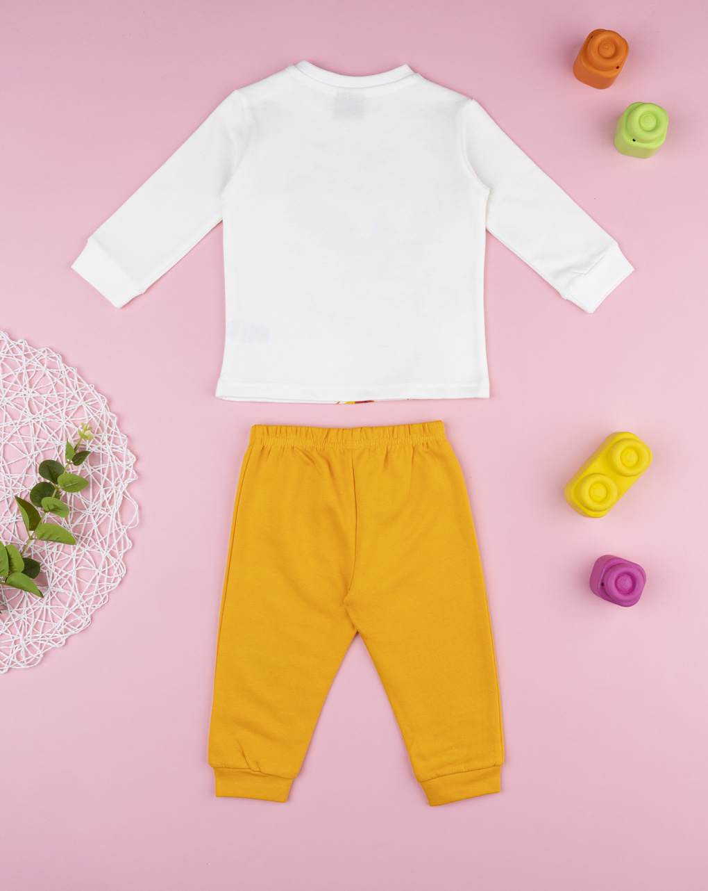 βρεφική πιτζάμα λευκή/πορτοκαλί bing για αγόρι - Prénatal