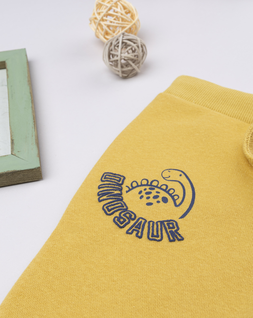βρεφικό παντελόνι φόρμας κίτρινο με δεινόσαυρο για αγόρι - Prénatal